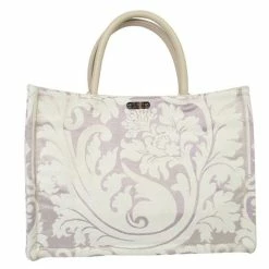 Iosifina - Floral Fabric Tote Bag Lilac & Cream Large