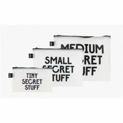 LOQI - Snask Transparent Secret & Classified Zip Pocket Set 3pce