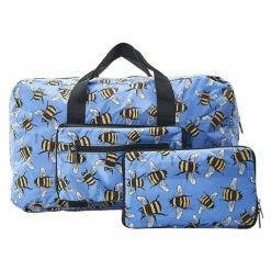 Eco-Chic - Lightweight Foldable Bag Bee's Holdall Blue