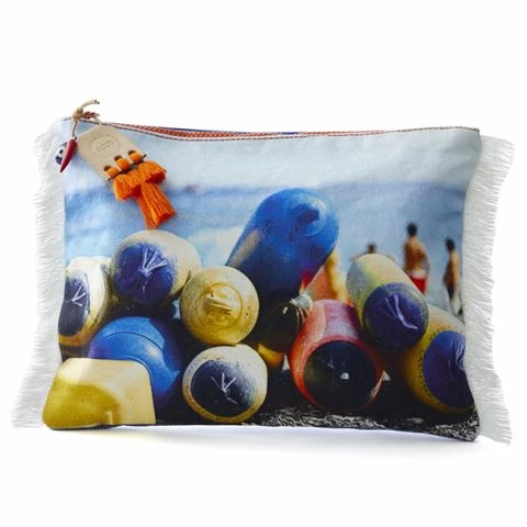 Med Blue - Positano Canvas Pouch 1 Med Blue - Positano Canvas Pouch