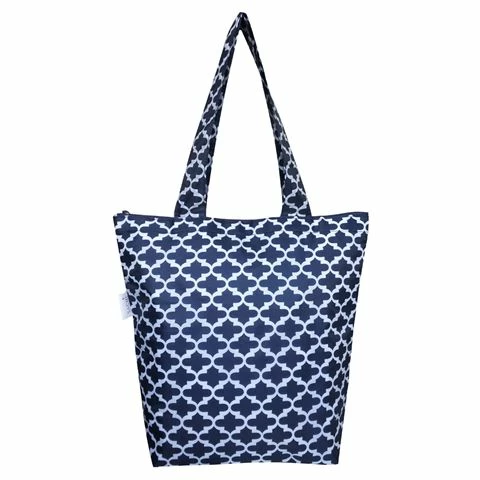Sachi - Insulated Folding Market Tote Bag Moroccan Navy 1 Sachi - Insulated Folding Market Tote Bag Moroccan Navy