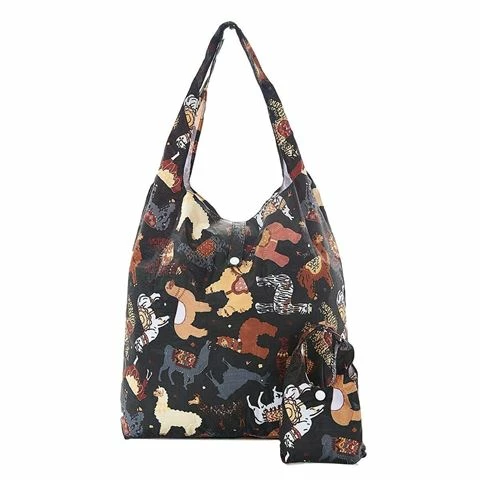 Eco-Chic - Foldaway Shopper Llama Black 1 Eco-Chic - Foldaway Shopper Llama Black