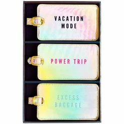 Book - Luggage Tag Iridescent Power Trip Set Of 3pce