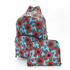 Eco-Chic - Foldable Backpack Poppies Blue