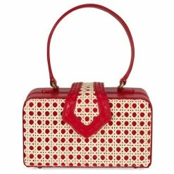 Mehry Mu - Fey In The 50s Bag Leather & Rattan Red