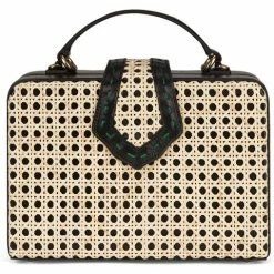 Mehry Mu - Fey Box Leather & Rattan Bag Black