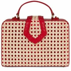 Mehry Mu - Fey Box Leather & Rattan Bag Red