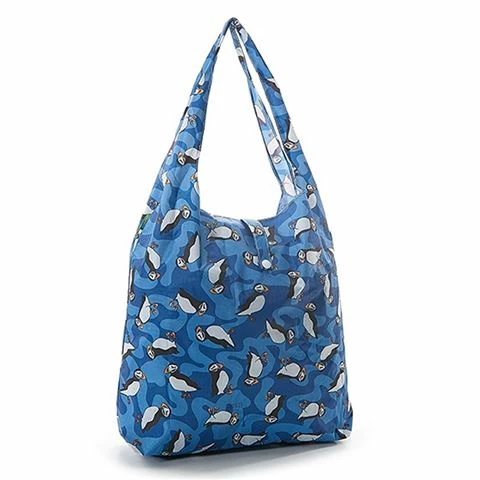 Eco-Chic - Foldaway Shopper Puffins Blue 1 Eco-Chic - Foldaway Shopper Puffins Blue
