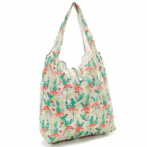 Eco-Chic - Foldaway Shopper Flamingo Beige 1 Eco-Chic - Foldaway Shopper Flamingo Beige