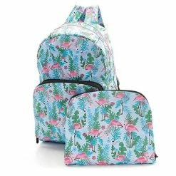 Eco-Chic - Foldable Backpack Flamingo Blue