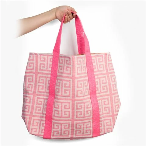Aelia Anna - Shopping Bag Meandros Pink 1 Aelia Anna - Shopping Bag Meandros Pink