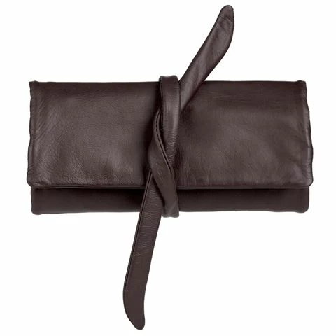 Redd Leather - Nappa Jewellery Roll Chocolate 1 Redd Leather - Nappa Jewellery Roll Chocolate