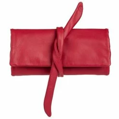 Redd Leather - Nappa Jewellery Roll Red