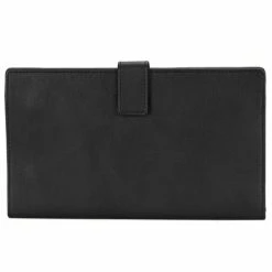 Redd Leather - Leather Travel Wallet With Tab Closure Black