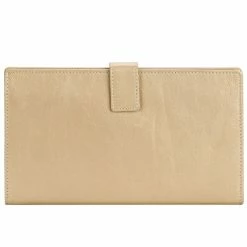 Redd Leather - Leather Travel Wallet With Tab Closure Gold