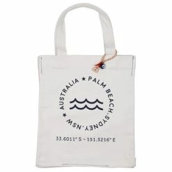 Med Blue - Signature Canvas Tote Bag Palm Beach
