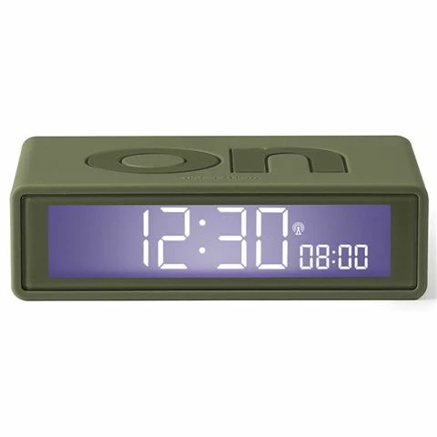 Lexon - Flip+ Reversible Alarm Clock Khaki 1 Lexon - Flip+ Reversible Alarm Clock Khaki