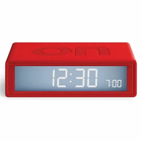 Lexon - Flip Travel Reversible LCD Alarm Clock Red 1 Lexon - Flip Travel Reversible LCD Alarm Clock Red