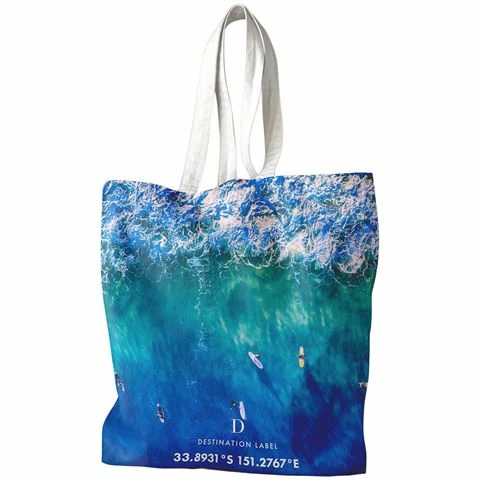 Destination Label - Blue Boards Tote Bag 1 Destination Label - Blue Boards Tote Bag