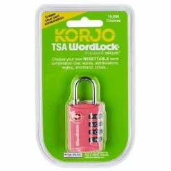 Korjo - Wordlock TSA Combination Lock Pink